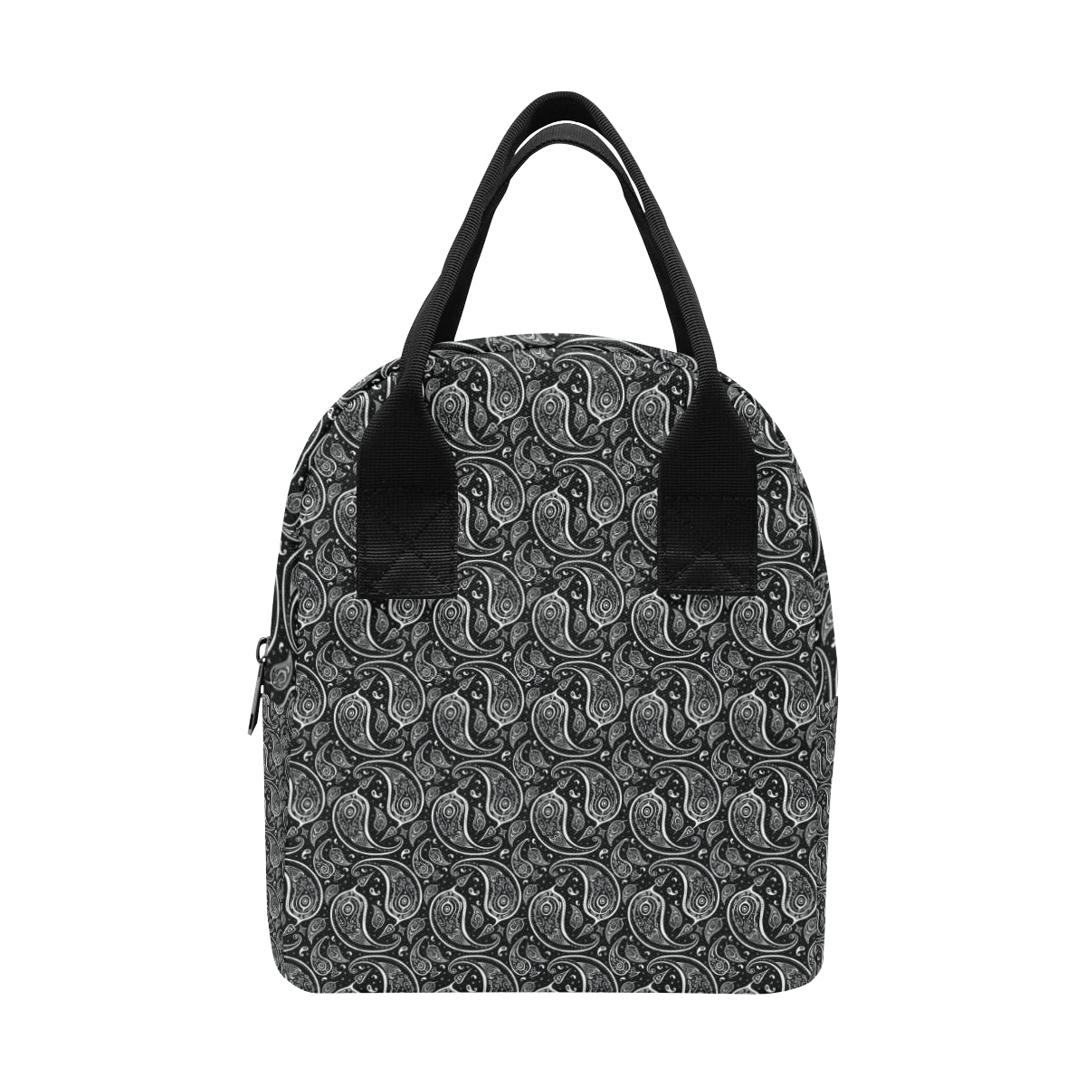 Paisley Black Design Print Insulated Lunch Bag