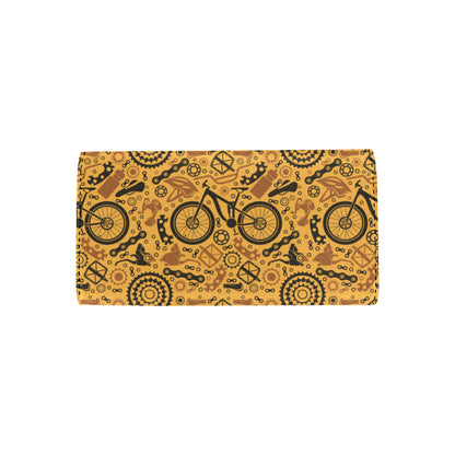 Mountain bike Pattern Print Design 03 Women's Trifold Wallet