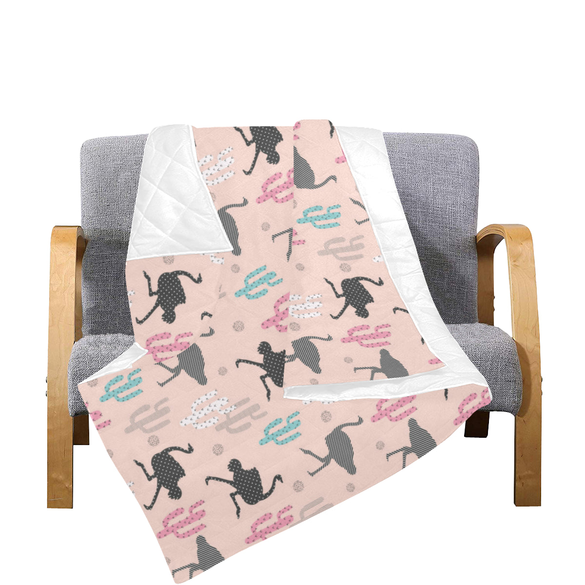 Ostrich Pattern Print Design 03 Premium Quilt