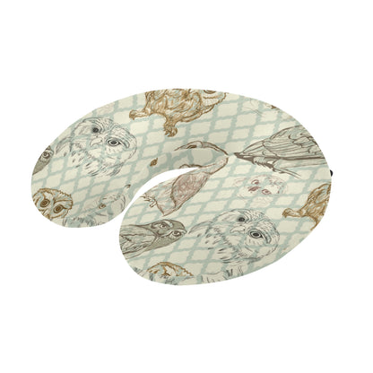Owl Pattern Print Design A03 U-Shaped Travel Neck Pillow