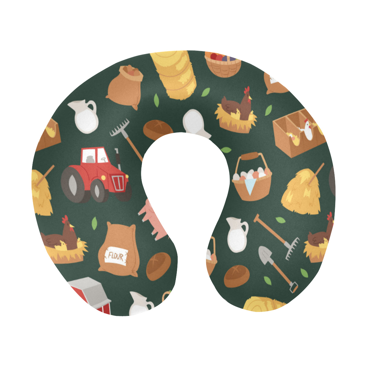 Agricultural Farm Print Design 02 U-Shaped Travel Neck Pillow