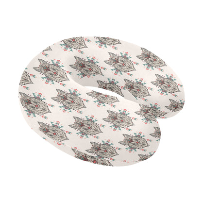 Aztec Wolf Pattern Print Design 01 U-Shaped Travel Neck Pillow