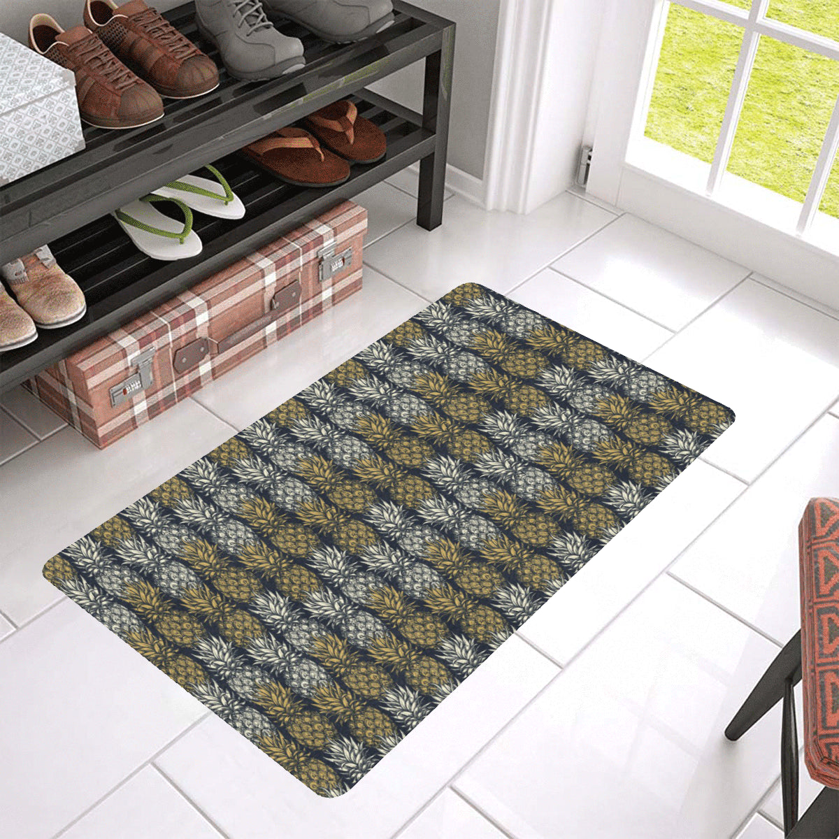 Pineapple Print Design Pattern Rubber Doormat