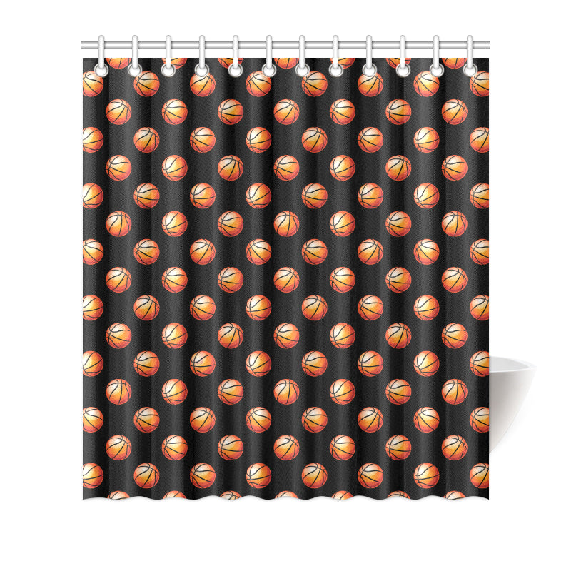 Basketball Pattern Print Design 01 Shower Curtain