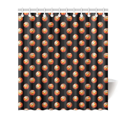 Basketball Pattern Print Design 01 Shower Curtain