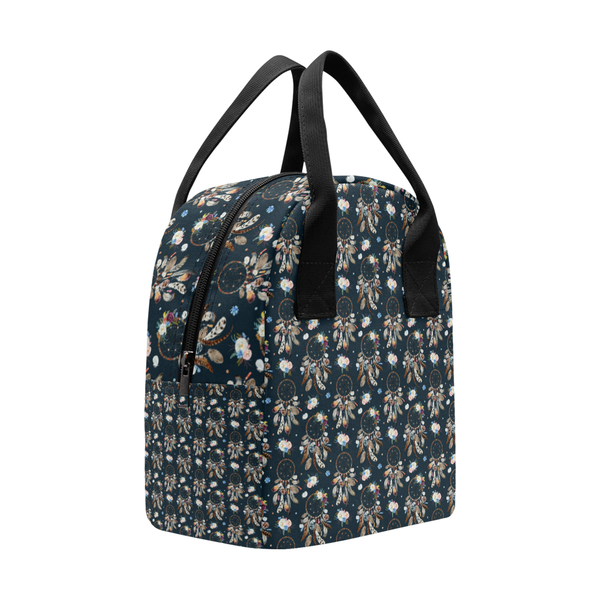 Dream Catcher Boho Floral Style Insulated Lunch Bag