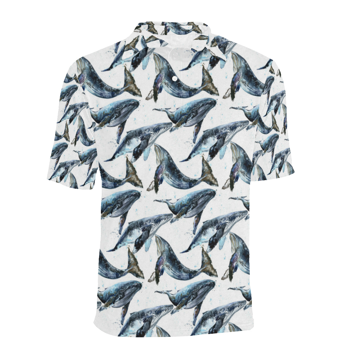 Blue Whale Pattern Print Design 03 Men Polo Shirt