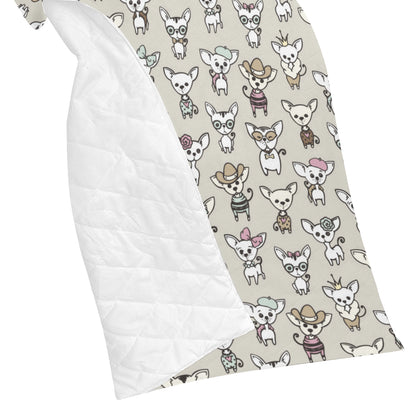 Chihuahua Pattern Print Design 02 Premium Quilt