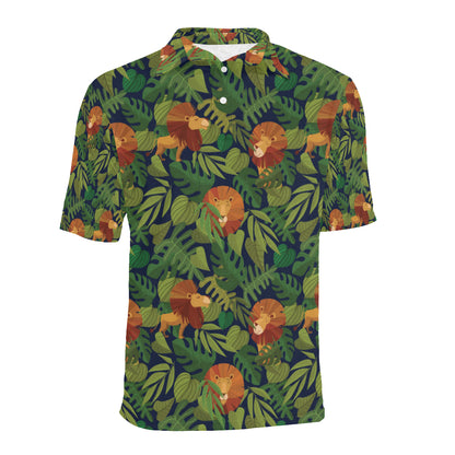 Lion Jungle Pattern Print Design 05 Men Polo Shirt