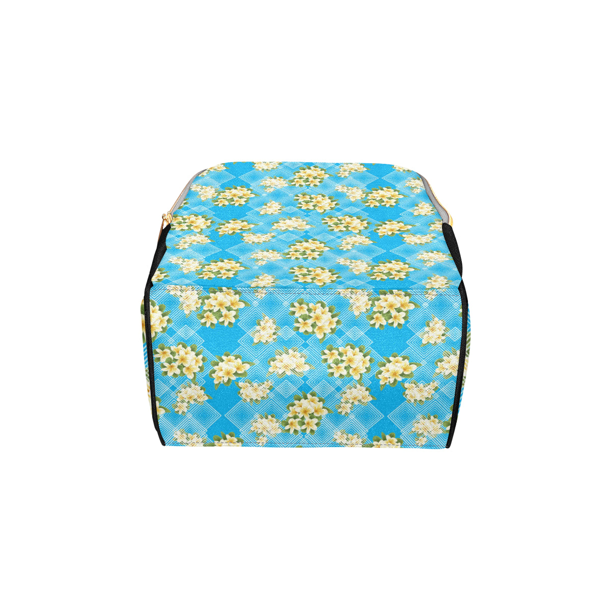 Yellow Plumeria Design Print Pattern Diaper Bag Backpack