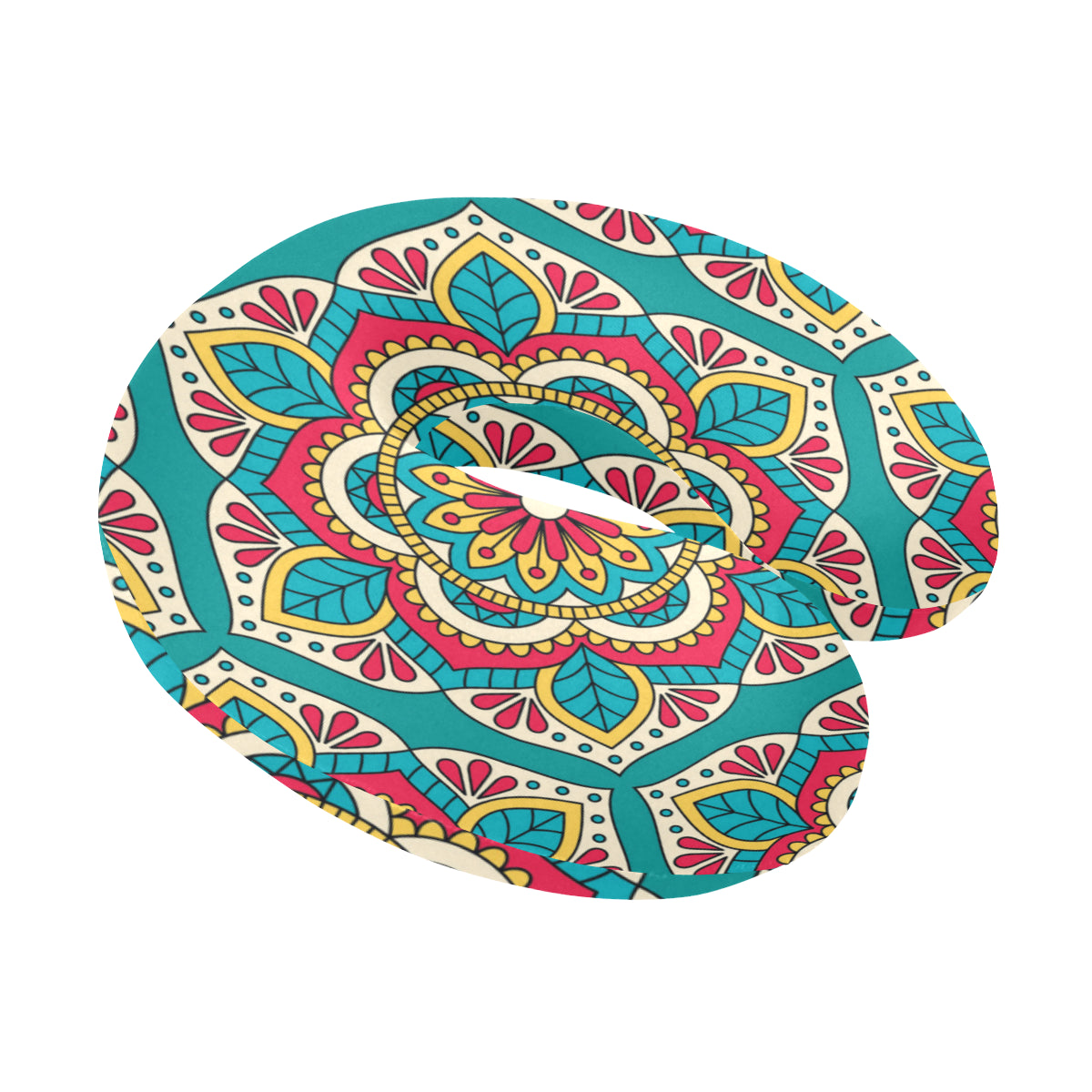 Mandala Pattern Print Design 03 U-Shaped Travel Neck Pillow