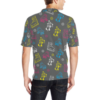 Roller skate Pattern Print Design A02 Men Polo Shirt