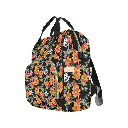Tropical Flower Pattern Print Design TF02 Diaper Bag Backpack