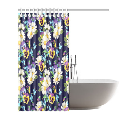 Pansy Pattern Print Design PS03 Shower Curtain