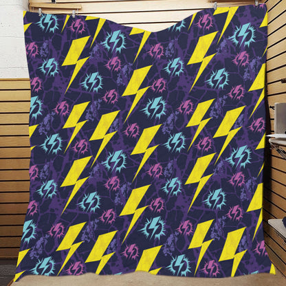 Lightning Thunder Pattern Print Design 01 Premium Quilt