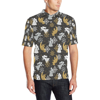 Angel Pattern Print Design 04 Men Polo Shirt
