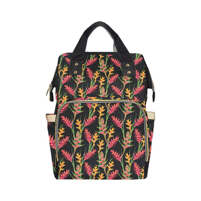 Heliconia Pattern Print Design HL01 Diaper Bag Backpack