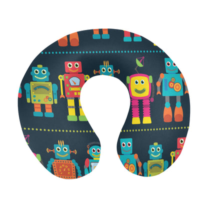 Robot Pattern Print Design A01 U-Shaped Travel Neck Pillow