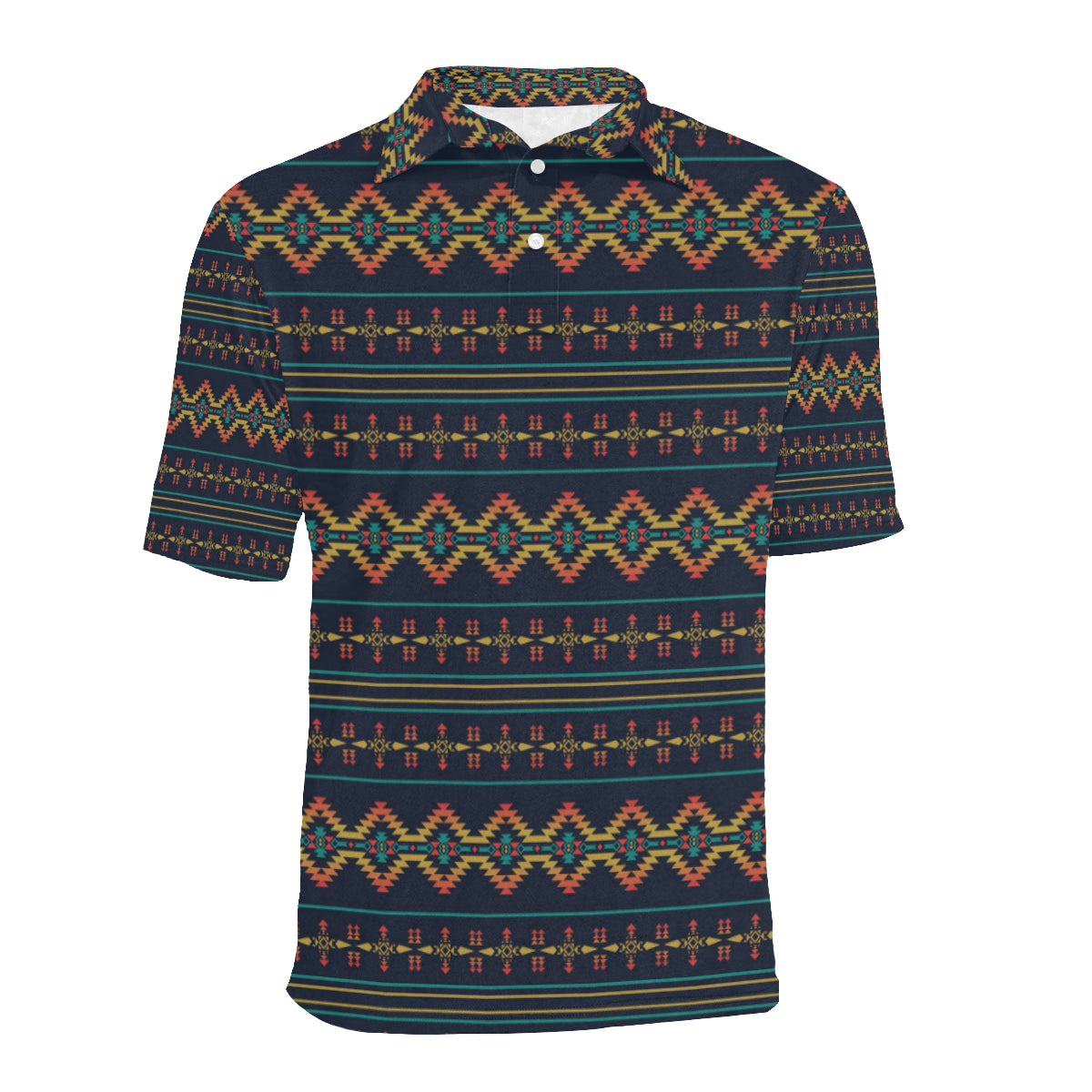 Southwest American Design Themed Print Men Polo Shirt