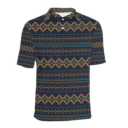 Southwest American Design Themed Print Men Polo Shirt