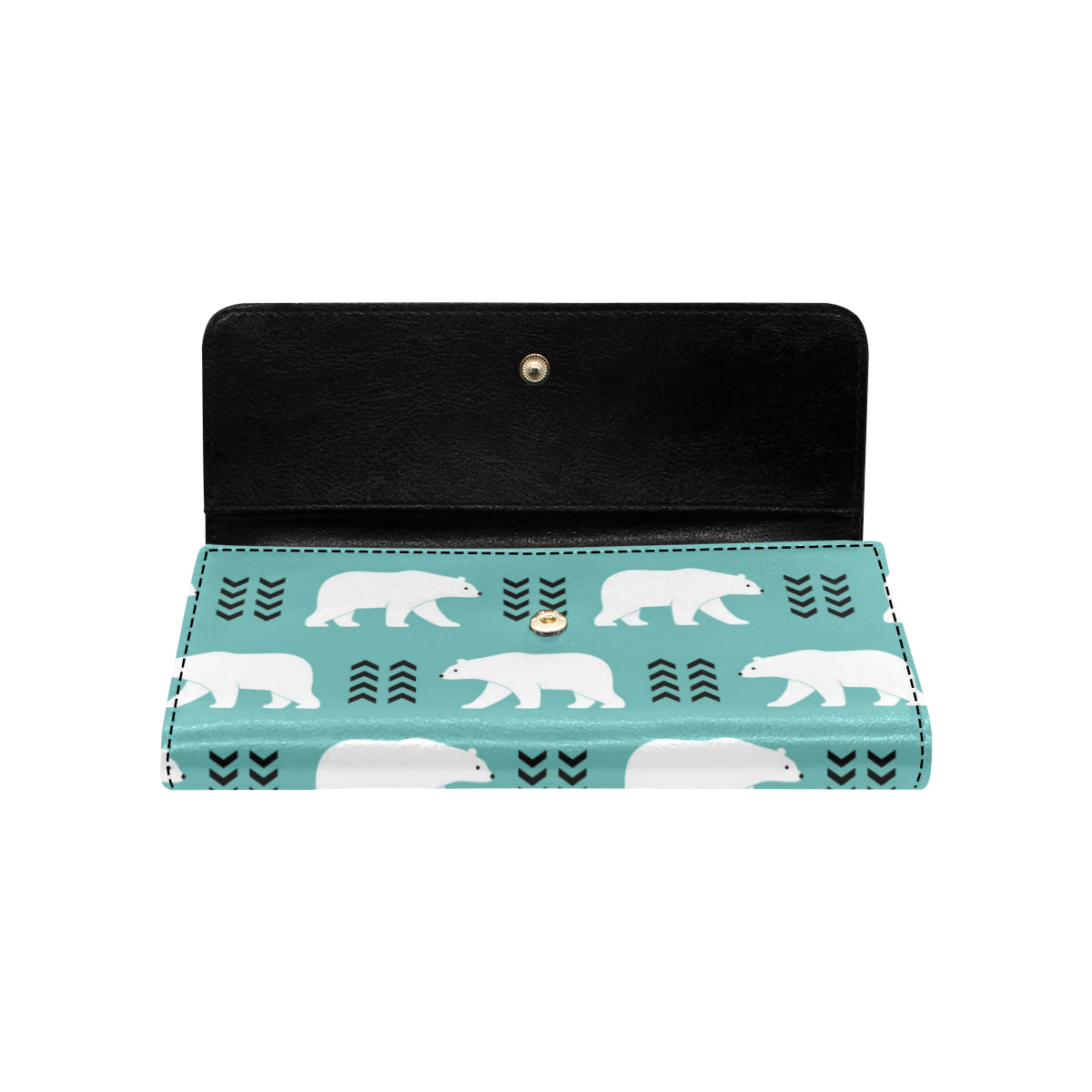 Polar Bear Pattern Print Design A05 Women's Trifold Wallet