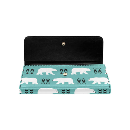 Polar Bear Pattern Print Design A05 Women's Trifold Wallet