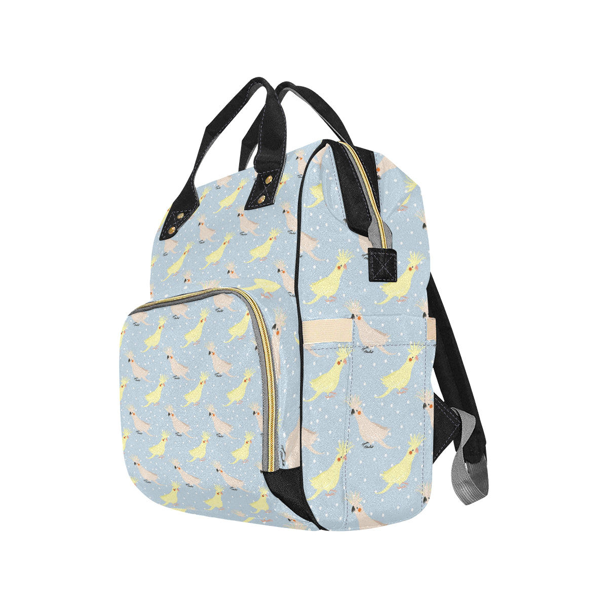 Cockatiel Pattern Print Design 03 Diaper Bag Backpack