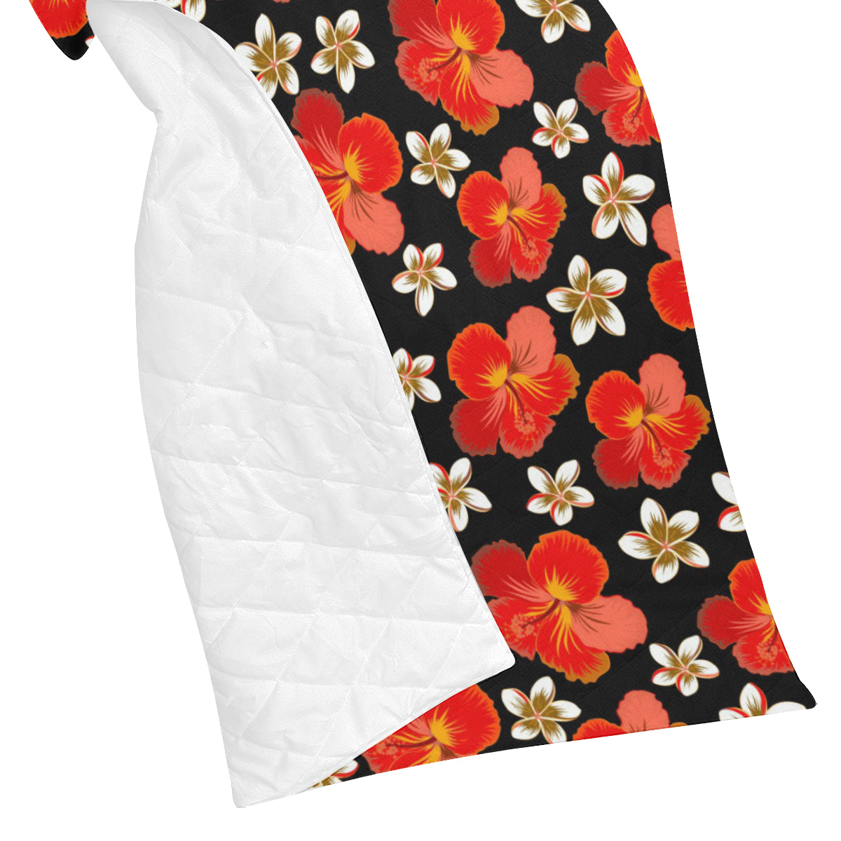 Red Hibiscus Pattern Print Design HB022 Premium Quilt