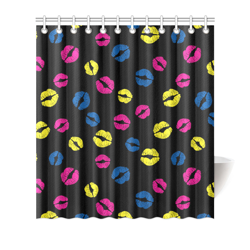 Lip Neon Color Pattern Print Design 01 Shower Curtain