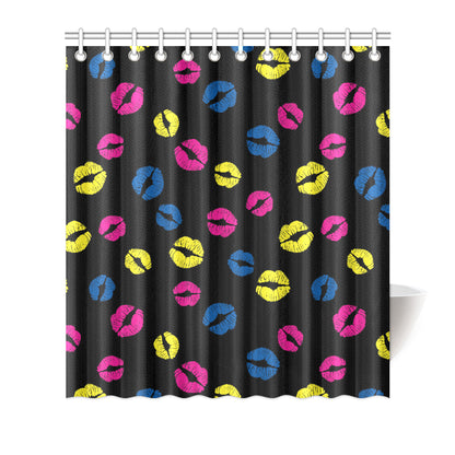 Lip Neon Color Pattern Print Design 01 Shower Curtain