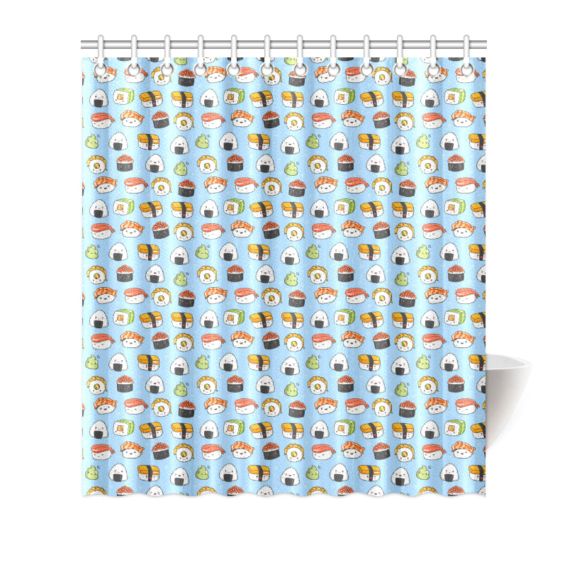 Sushi Cartoon Design Shower Curtain