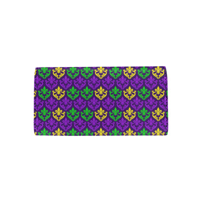 Mardi Gras Pattern Print Design 02 Women's Trifold Wallet