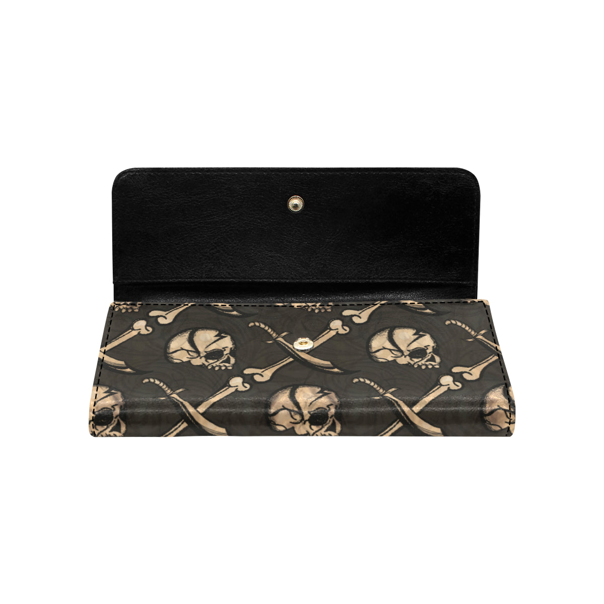 Pirate Pattern Print Design A03 Women's Trifold Wallet