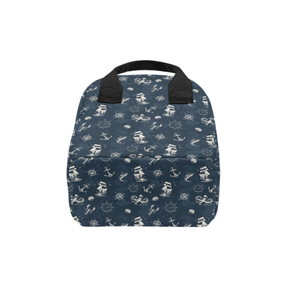 Nautical Sea Themed Print Insulated Lunch Bag