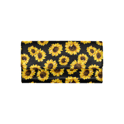 Sunflower Pattern Print Design SF05 Women's Trifold Wallet