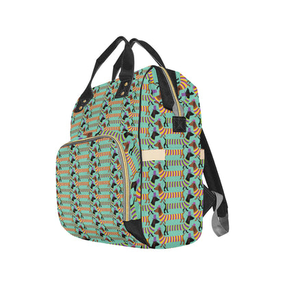Dachshund Pattern Print Design 05 Diaper Bag Backpack