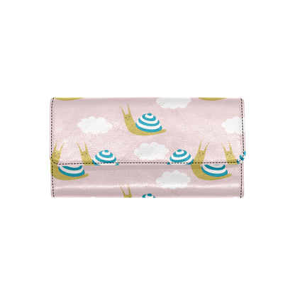 Snail Pattern Print Design 02 Women's Trifold Wallet