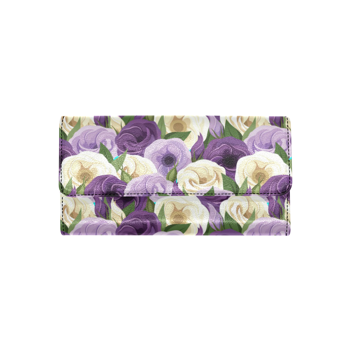 Lisianthus Pattern Print Design LT01 Women's Trifold Wallet