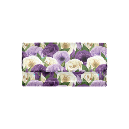 Lisianthus Pattern Print Design LT01 Women's Trifold Wallet