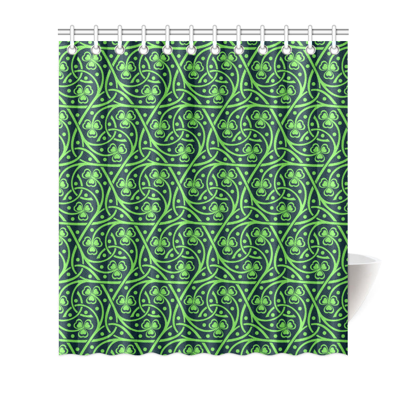 Shamrock Themed Print Shower Curtain
