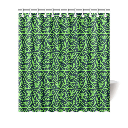 Shamrock Themed Print Shower Curtain