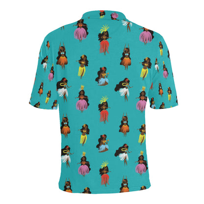 Hula Dancers Pattern Print Design 04 Men Polo Shirt