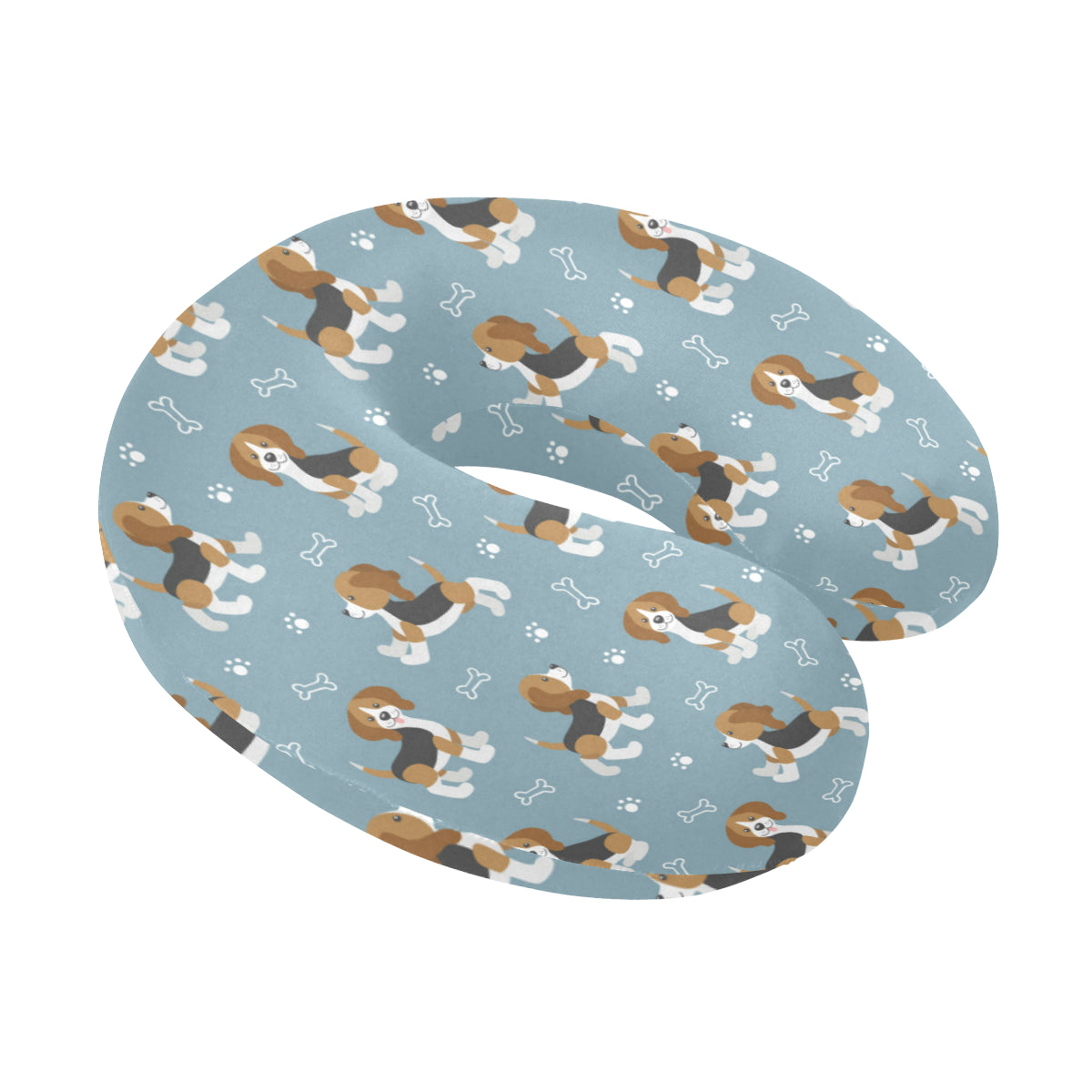 Beagle Pattern Print Design 02 U-Shaped Travel Neck Pillow