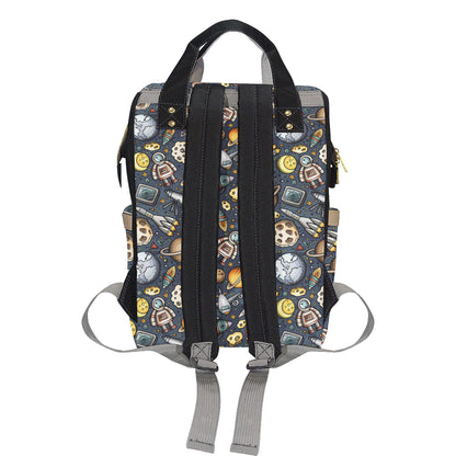 Space Pattern Print Diaper Bag Backpack