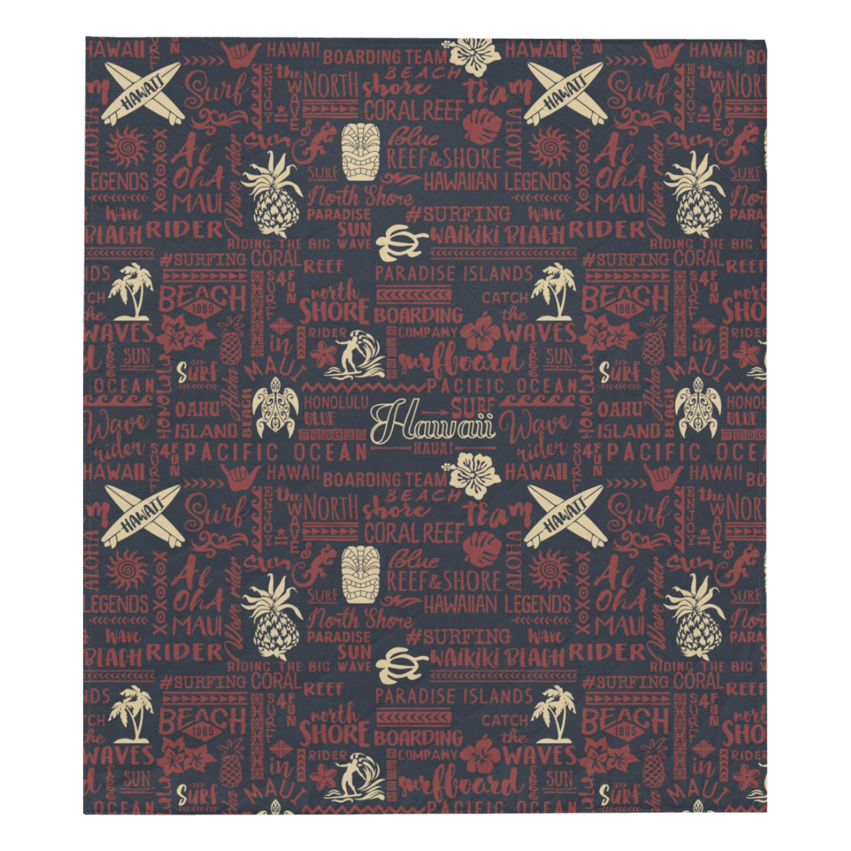 Hawaiian Themed Pattern Print Design H017 Premium Quilt