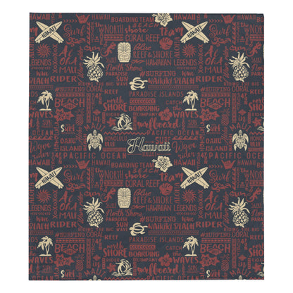 Hawaiian Themed Pattern Print Design H017 Premium Quilt