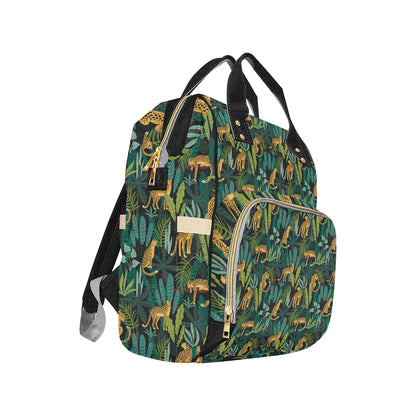 Jaguar Jungle Pattern Print Design 03 Diaper Bag Backpack