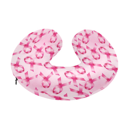 Breast cancer Pattern Print Design 04 U-Shaped Travel Neck Pillow