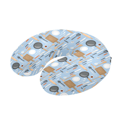 Cooking Kitchen Tools Pattern Print Design 02 U-Shaped Travel Neck Pillow