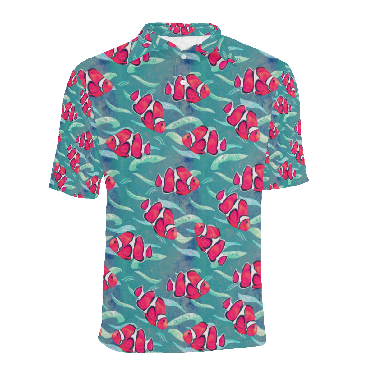 Clownfish Pattern Print Design 02 Men Polo Shirt